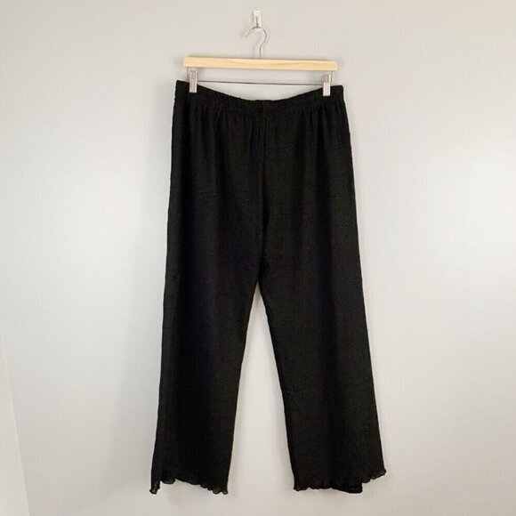 Pleats Collection by Pings Imports Pants Black Crinkle Pull On Elastic Pants XL - Picture 6 of 10